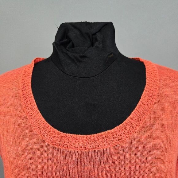 🐢 J.CREW Orange Linen Drop Shoulder Swing Sweater  Sz Small - Picture 6 of 12